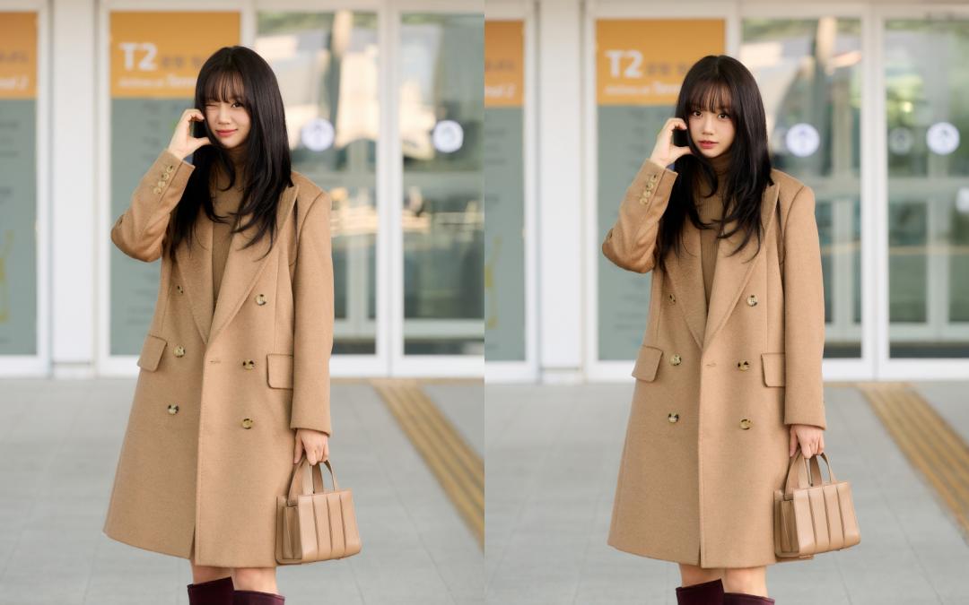 惠利在機場瘋狂「飯撒」，可愛表情一個接一個。