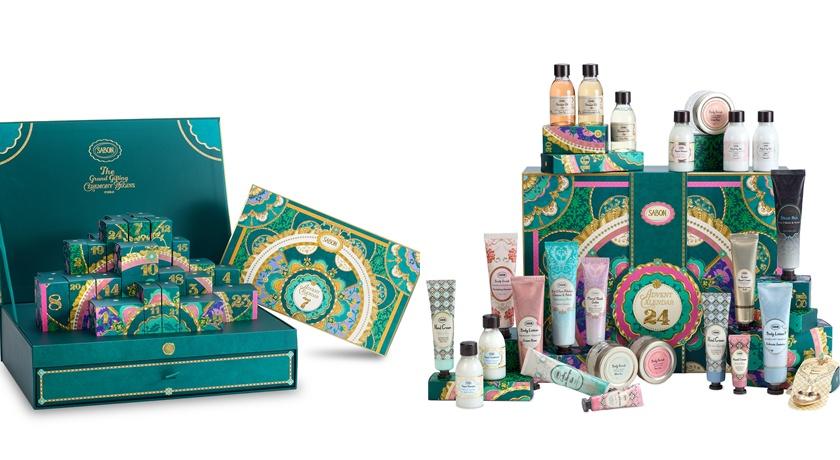 流光夜宴倒數月曆8,880元，今年倒數曆內容可以立體展示，臉部磨砂膏以及植系髮肌護理系列新升級，一次擁有最新單品。