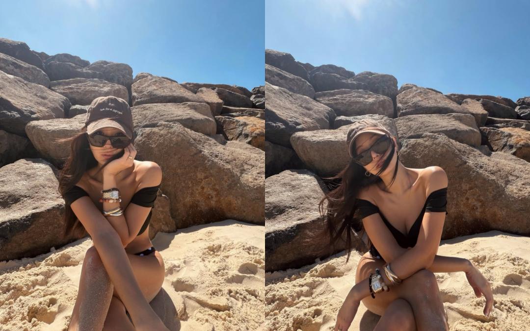 曬出比基尼辣照，全身零贅肉，還順便「補色」持續維持緊緻視覺。