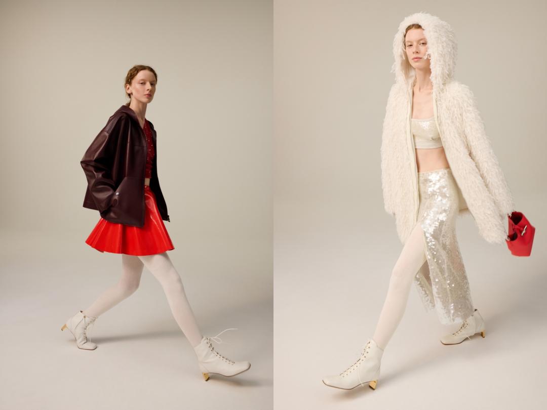 春季系列從滑冰運動出發，透過材質展現光影詩意美感。