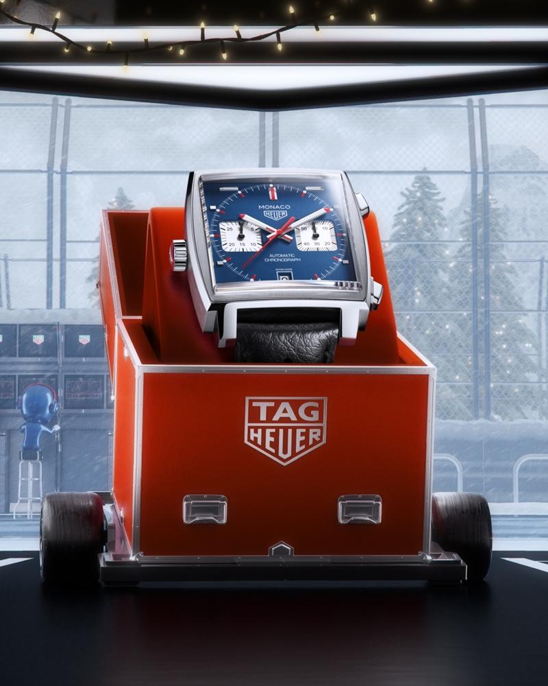 TAG Heuer Monaco 經典左冠計時腕錶，269,000元。（TAG Heuer提供）