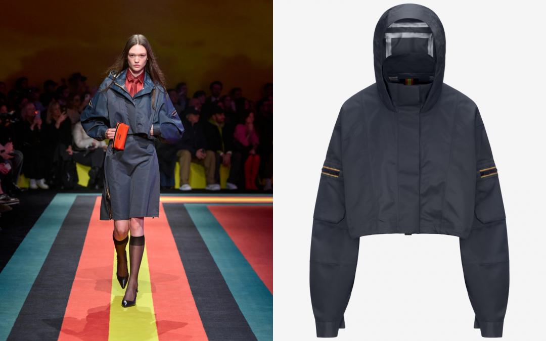 Jaxie防水緞面短版外套，售價NT$17,600元；Sherry防水緞面中長裙，售價NT$11,700元。