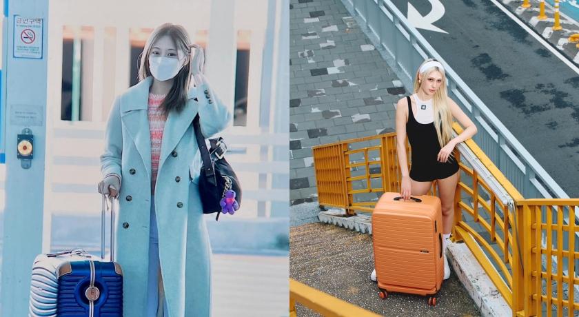 子瑜過去回台放年假，返韓開工時，曾推eminent行李箱現身機場。