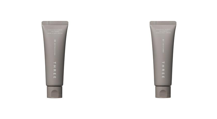 THREE香氛甦活護手霜#01 花境、#00磐石，40g/1,000元。