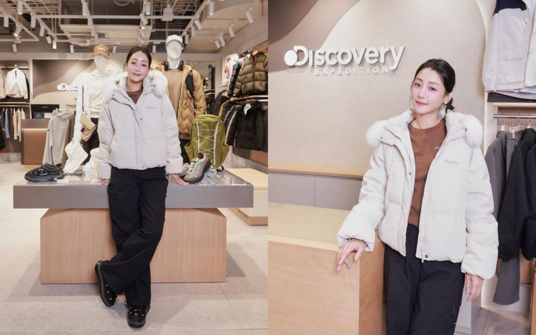 KELLY羽絨外套（NT$11,500）的可愛細節讓謝欣穎瞬間流露可愛感。