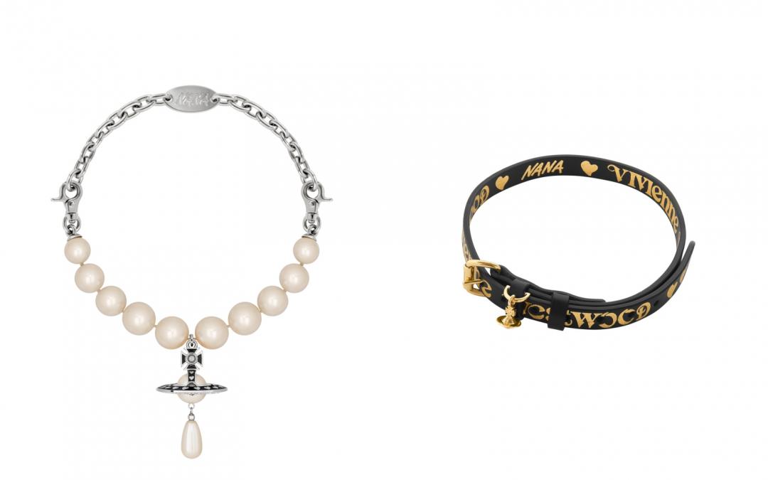 （左起）Nana Pearl Necklace，售價NT$23,000元；Nana Leather頸鍊，售價NT$11,300元。  