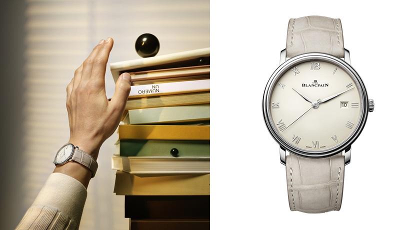 Villeret超薄腕錶，40毫米不鏽鋼錶殼、蛋白石色錶盤，搭載1151型機芯，動力儲存100小時，346,000元。