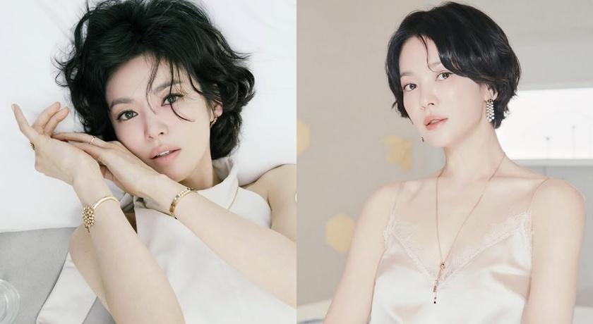 宋慧喬正面迎戰「前男友們」完全不尷尬！雪白禮服搭清純短髮 根本仙女下凡