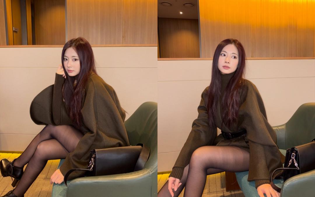 身高170公分的子瑜，天生擁有令人稱羨的完美比例，這回以「下衣失蹤」造型展現美腿殺氣勢，辣翻模樣驚豔眾人。