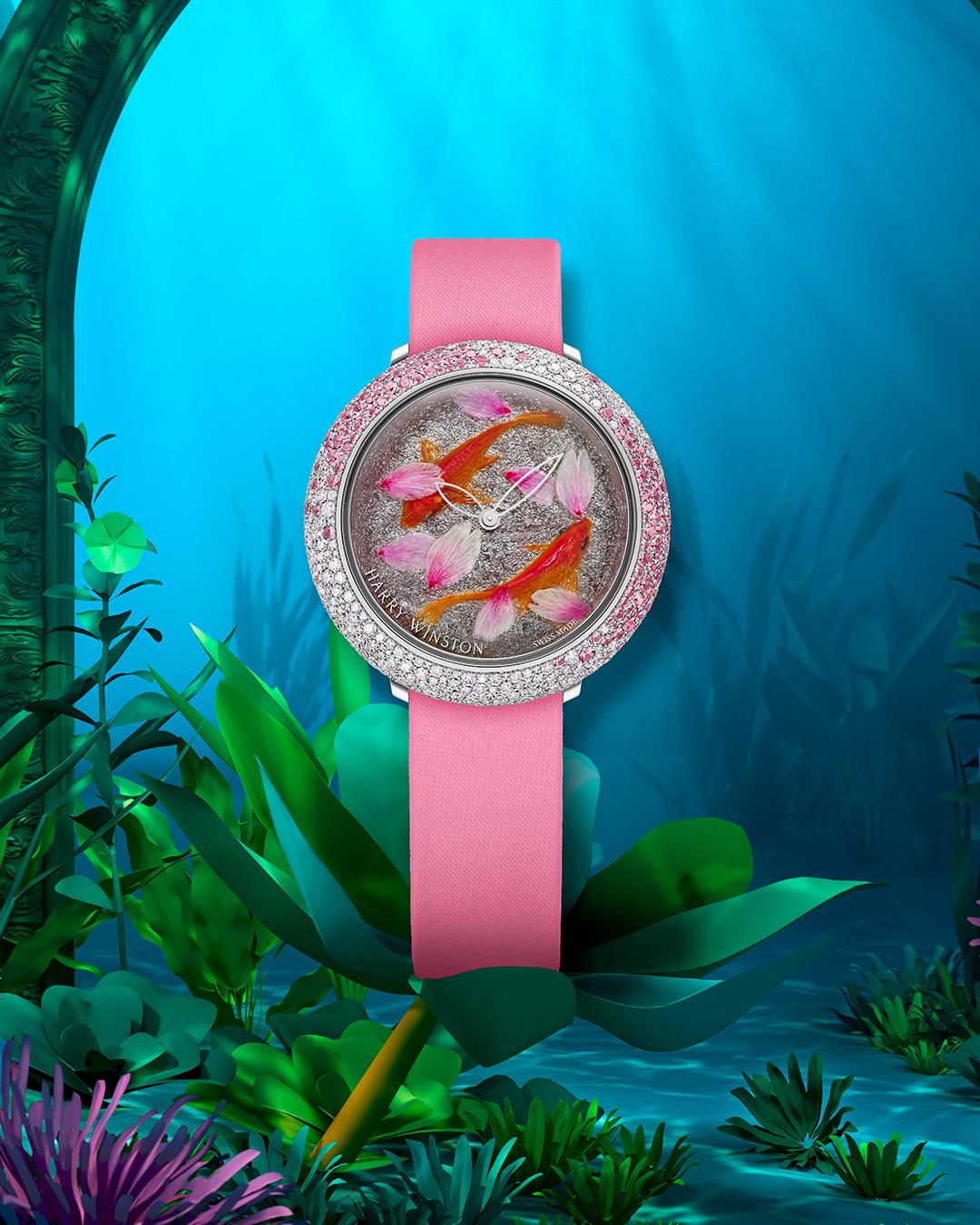 海瑞溫斯頓Wild Treasures金魚腕錶系列，愛（Love），價格店洽。