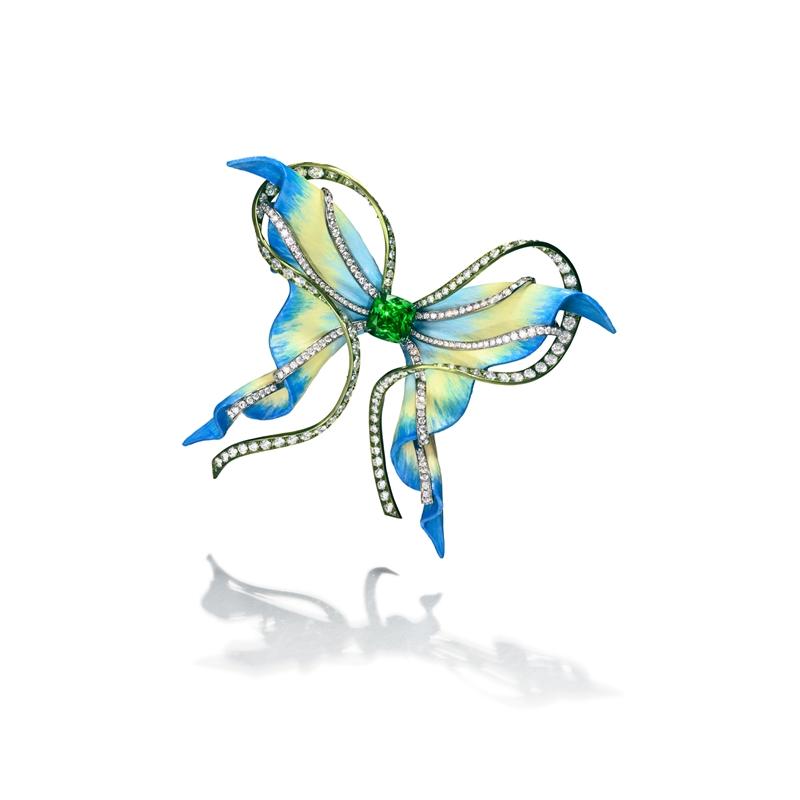 ANNA HU安暖立冬蝴蝶胸針。（Anna Hu Haute Joaillerie提供）