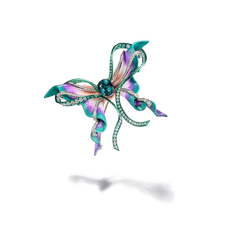 ANNA HU冬至滿福蝴蝶胸針。（Anna Hu Haute Joaillerie提供）