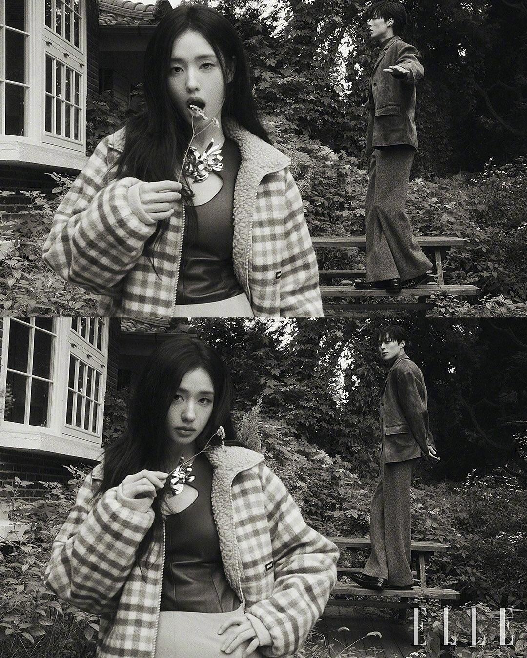 張基龍在畫面後方時而凝視安恩真、時而玩平衡遊戲，調皮模樣為同框畫面注入亮點。