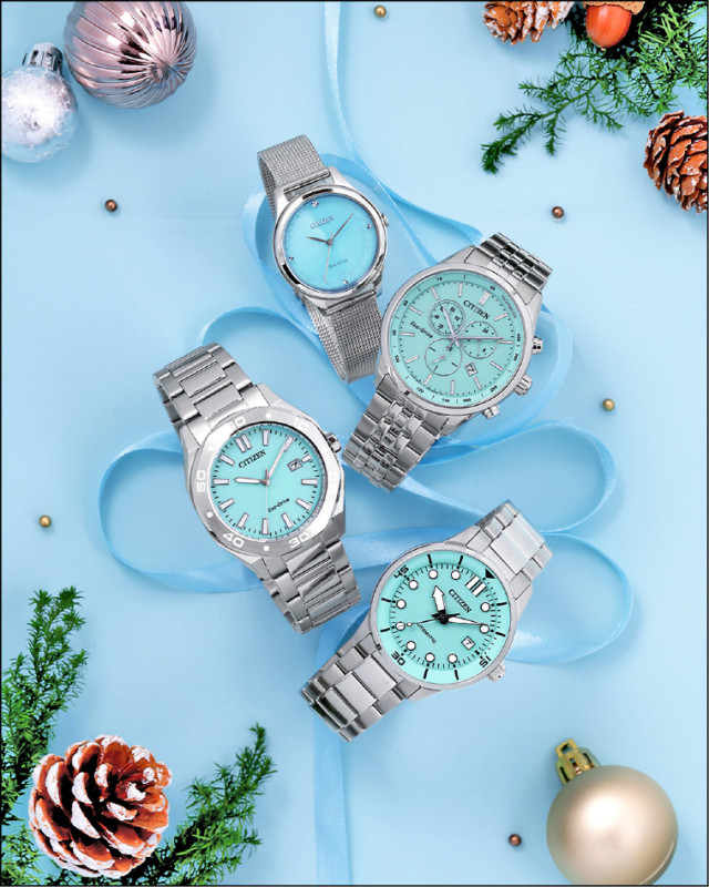 CITIZEN以藍月為主題推出耶誕系列腕錶，捎來祝福寓意。