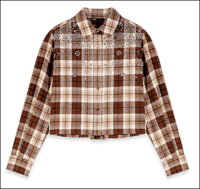 水鑽格紋襯衫，11,990元。