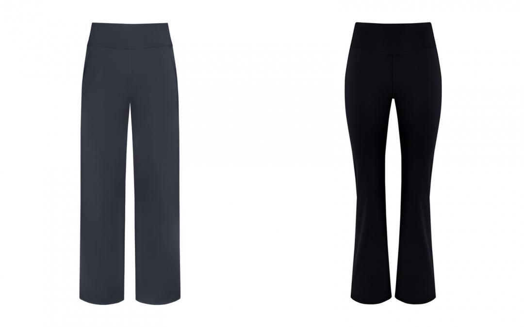 （左起）休閒寬褲、顯瘦喇叭長褲，售價NT$2,680元。