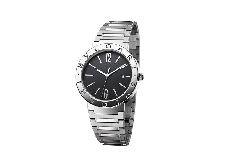 BVLGARI BVLGARI 系列 精鋼黑面腕錶。（BVLGARI提供）