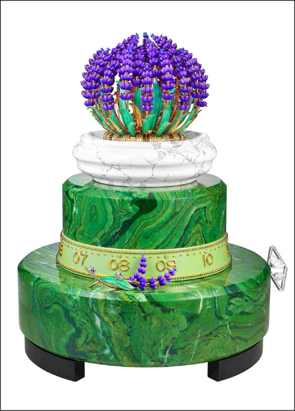 梵克雅寶Brassée de Lavande自動機械裝置，堪稱集品牌工藝大成之作。價格店洽。