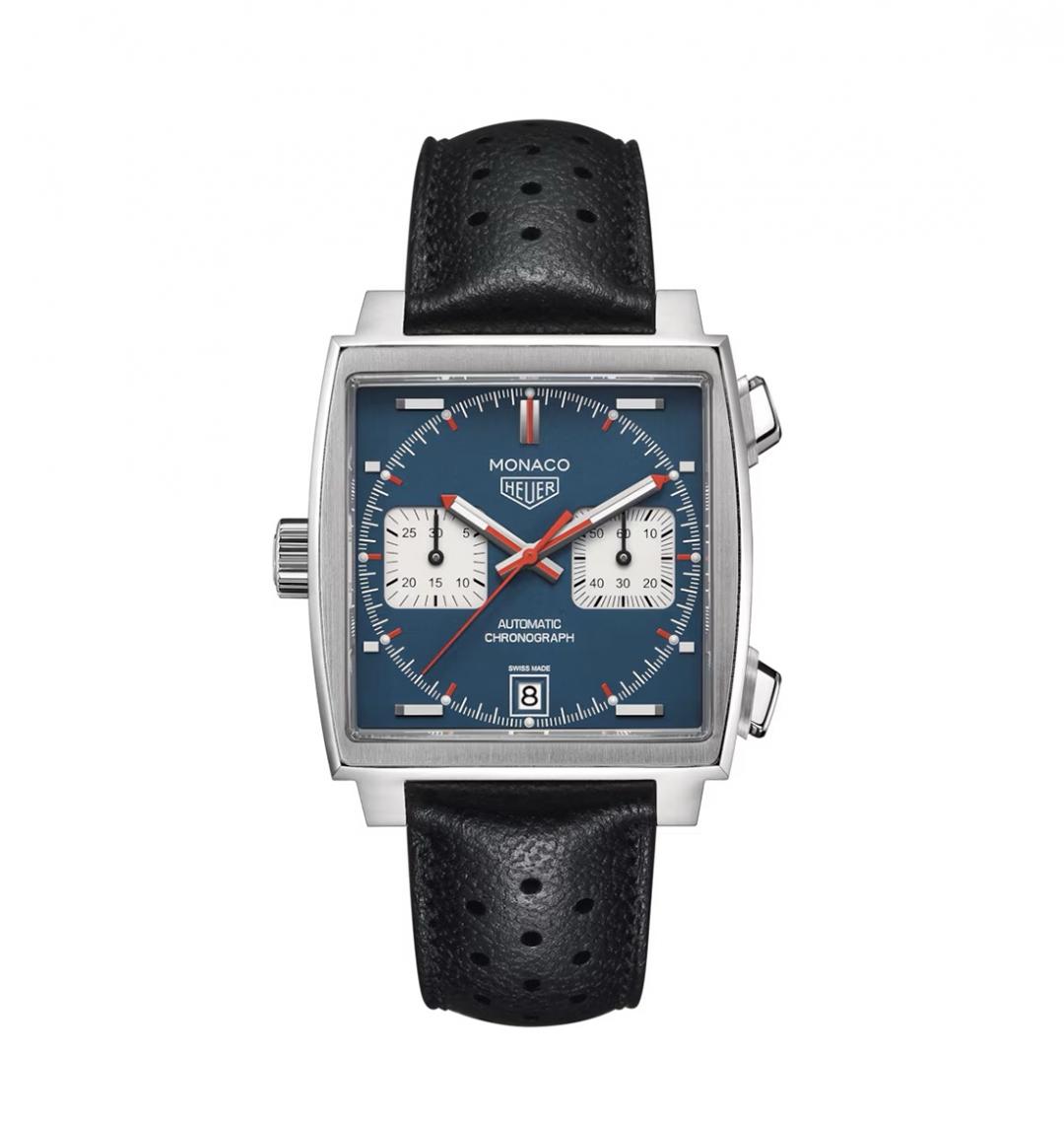 TAG Heuer Monaco經典左冠計時腕錶，269,000元。（TAG Heuer提供）