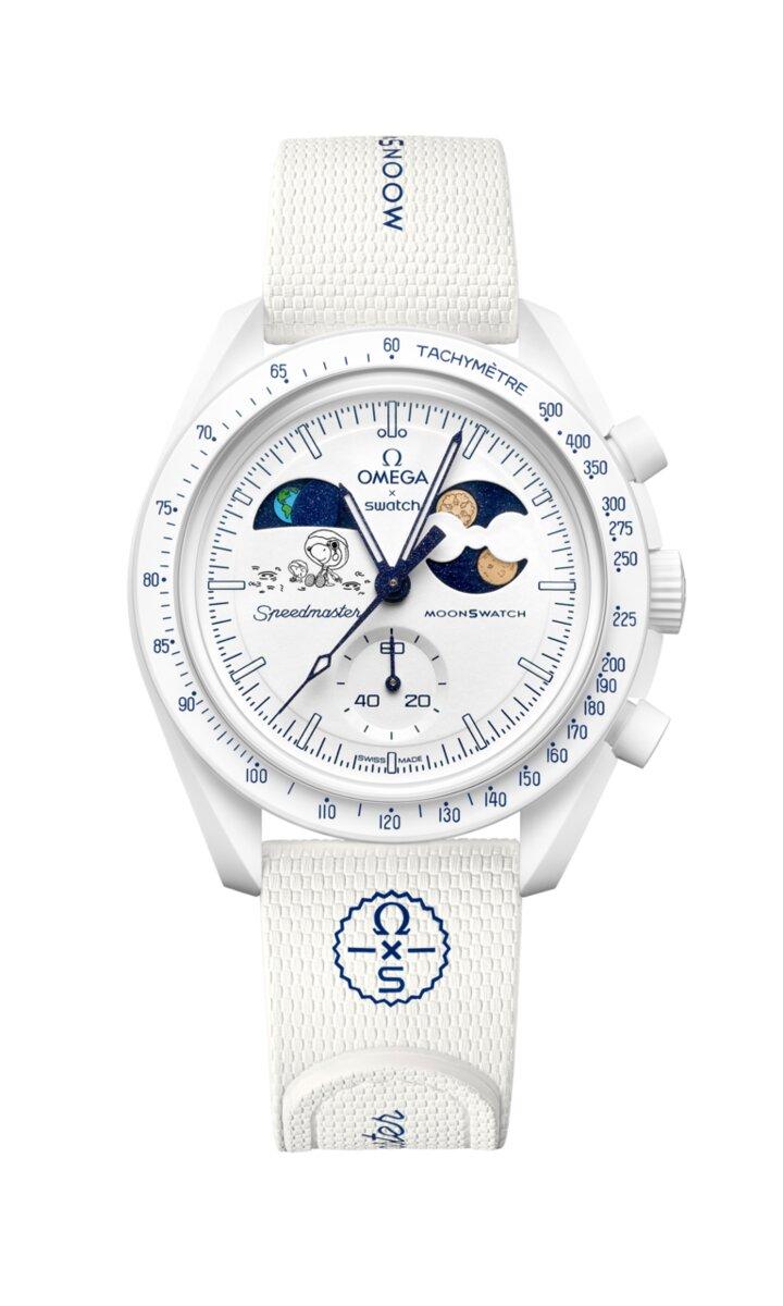 MISSION TO EARTHPHASE - MOONSHINE GOLD腕錶，12/4起於Swatch 台北101概念店、西門町形象店、誠品裕隆城、新竹SOGO、新光三越中港店、新光三越小北門、夢時代門市開賣，12,150元。(Swatch提供，以下同)