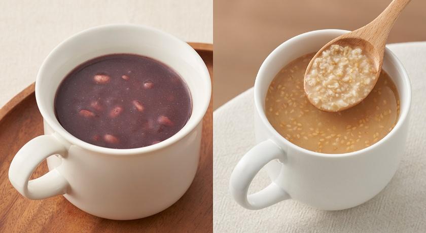 紫米紅豆湯，99元；古早味麵茶，99元。