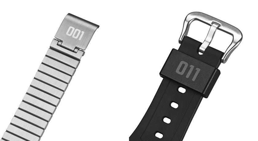 錶帶扣環皆點綴「001」字樣。