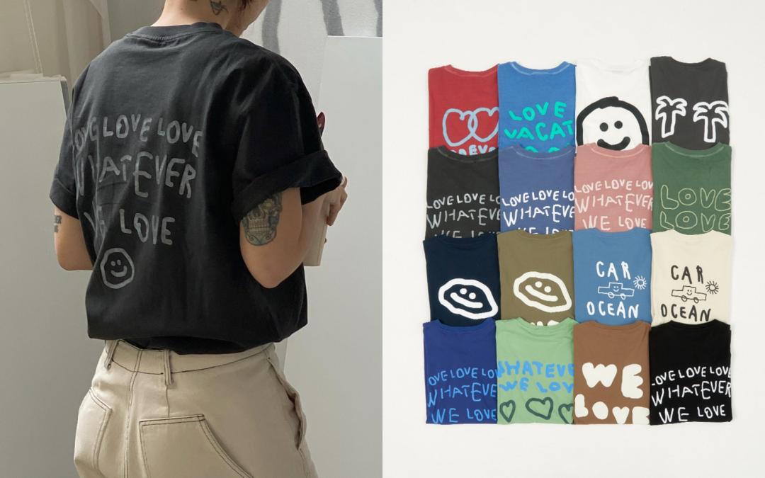 塗鴉文字T恤，售價介於NT$1,480～NT$1,680元之間。