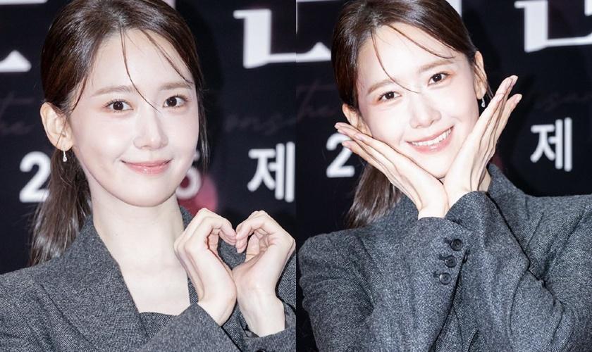 又是比愛心又是托腮，潤娥超級寵粉。