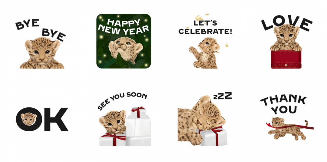 卡地亞品牌官方LINE帳號推出8款貼圖。(卡地亞提供)