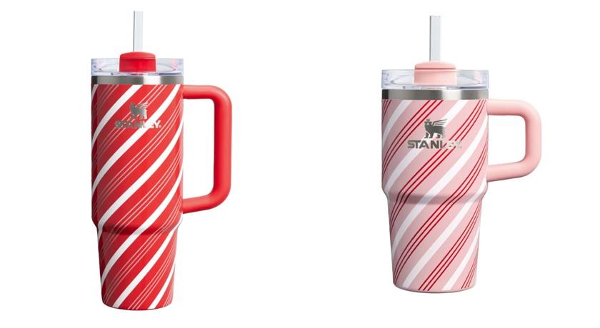 Quencher冒險系列吸管隨手杯將櫻桃拐杖糖、草莓拐杖糖，0.88L 1,380元。(Stanley提供，以下同)