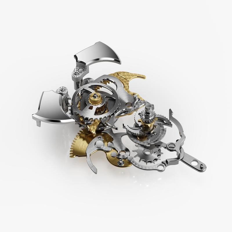 蕭邦專利的一體式藍寶石水晶音簧。（Chopard提供）