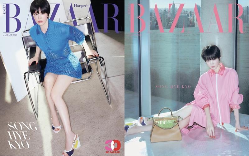 宋慧喬在全新拍攝的雜誌大片中選穿FENDI最新作品，秀出白皙修長美腿。（翻攝自instagram）