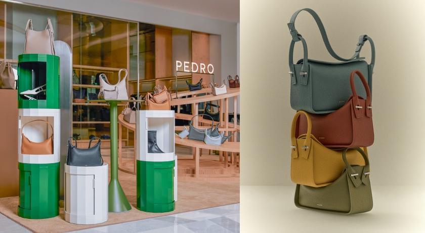 PEDRO在信義區Dream Plaza百貨開幕期間限定店，並推出暢銷包款Demi的台灣限定色。