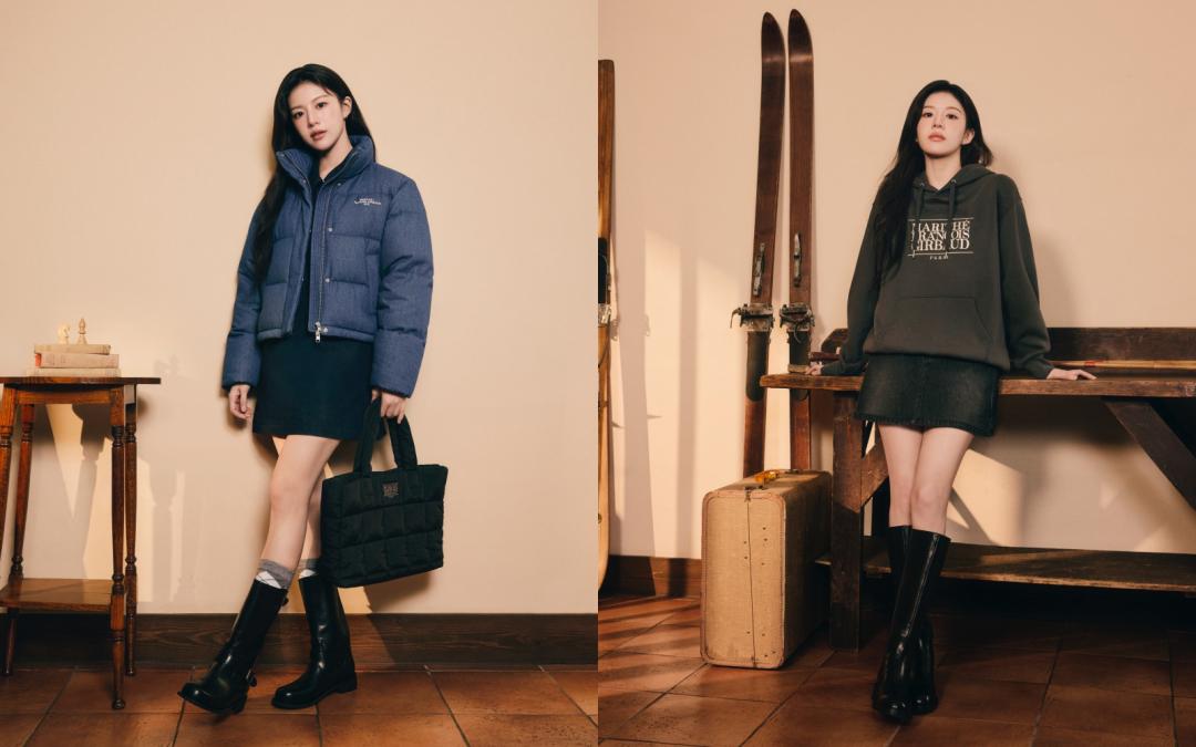 咖位升級，高允貞也不忘發糖，耍冬日性感小心機，選穿短裙露美腿。