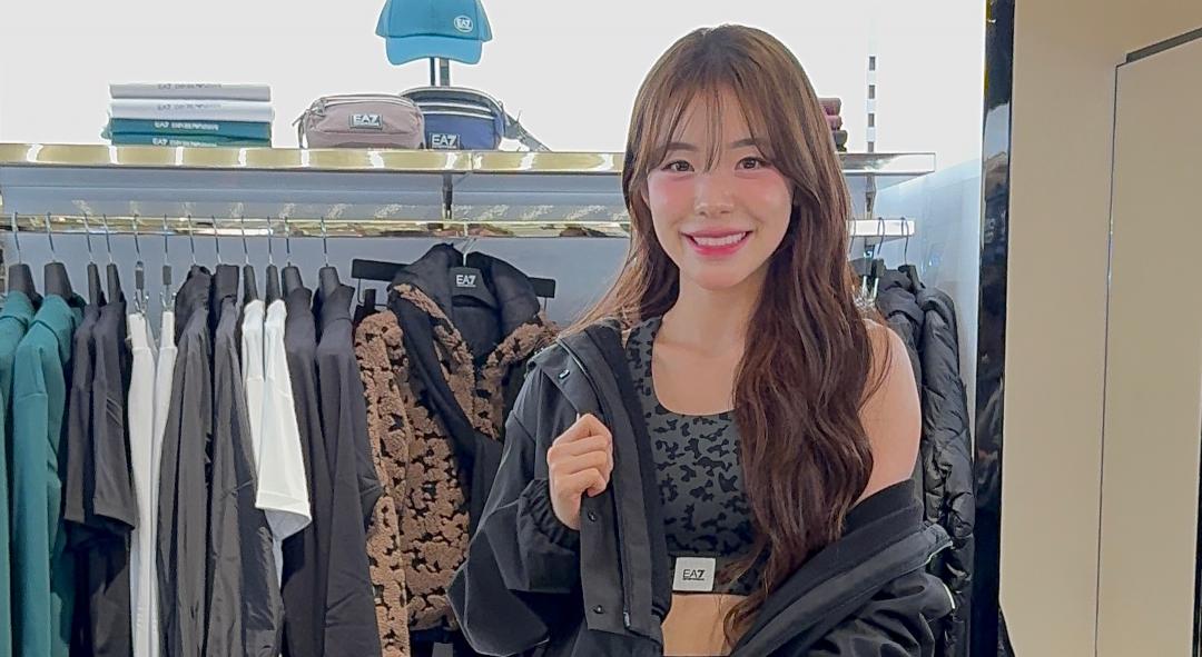 李多慧精品活動初體驗獻給EA7台中一日店長活動。（圖／記者張妤瑄攝）