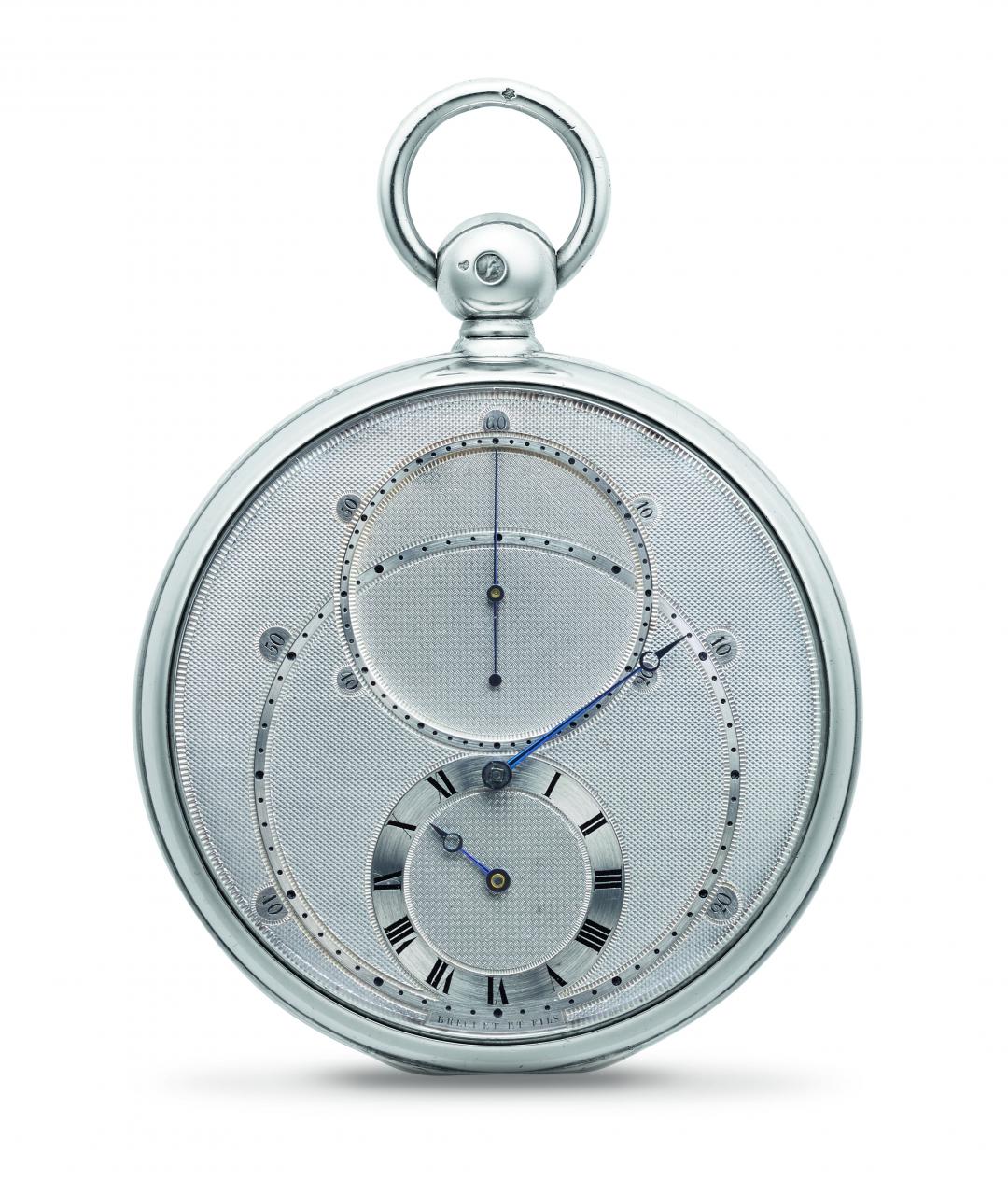 寶璣懷錶式航海天文鐘編號3448，於1820年售予天文學家亞歷克西·布瓦爾。(Breguet提供，以下同)