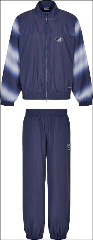 採用獨家科技面料VIGOR7製作的男裝運動套裝，展現卓越機能，12,300元。