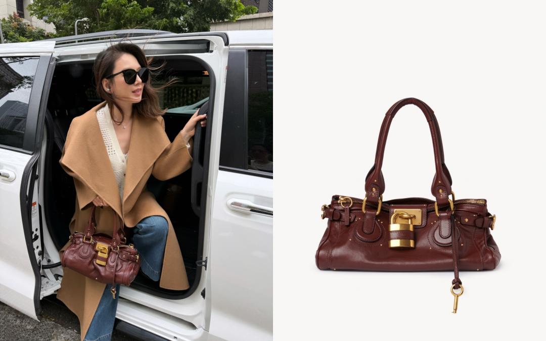 女星Melody先前也曾背著Chloé Paddington紅棕色鎖頭包現身，售價NT$89,900元。