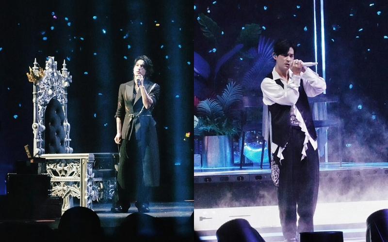 言承旭、周渝民選穿充滿細節設計的西裝登台演出。（翻攝自weibo）