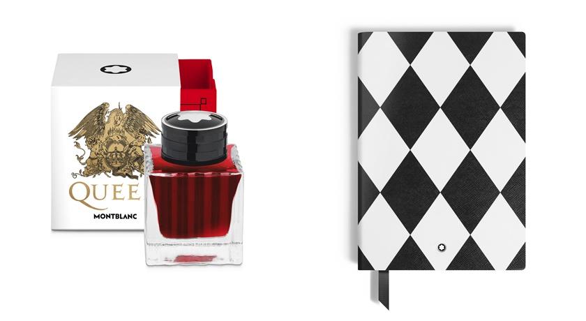 著名人物系列皇後樂團限量版墨水1,600元、筆記本3,400元。