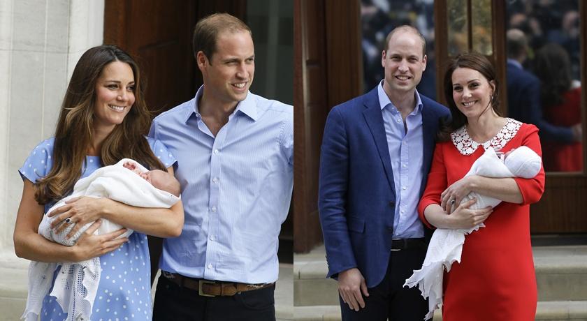 喬治王子(左)和路易王子(右)出生時，裹著同一條毛毯。(美聯社)