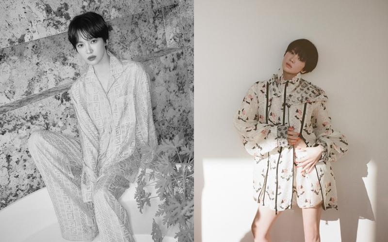 宋慧喬日前受邀拍攝時尚雜誌，完美駕馭俐落短髮與女人味濃厚的華服。（翻攝自instagram）