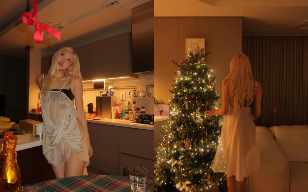 Rosé這套「薄紗睡衣」，自然流露若隱若現的性感張力。