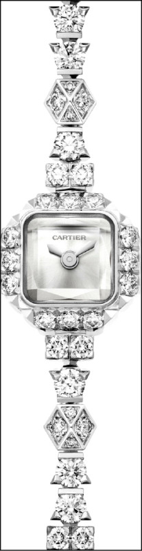 卡地亞高級珠寶晚宴錶，白K金鑲嵌鑽石，價格店洽。