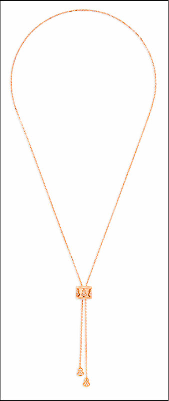 Wulu Eternity 18K玫瑰金鑲鑽項鍊，295,000元。