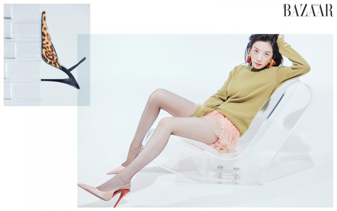 身高166公分的李清娥，並非真的是模特兒身材，但靠著長年的自律管理，將體態維持在纖細緊緻的狀態，一雙修長筆直的腿，讓人看得目不轉睛。