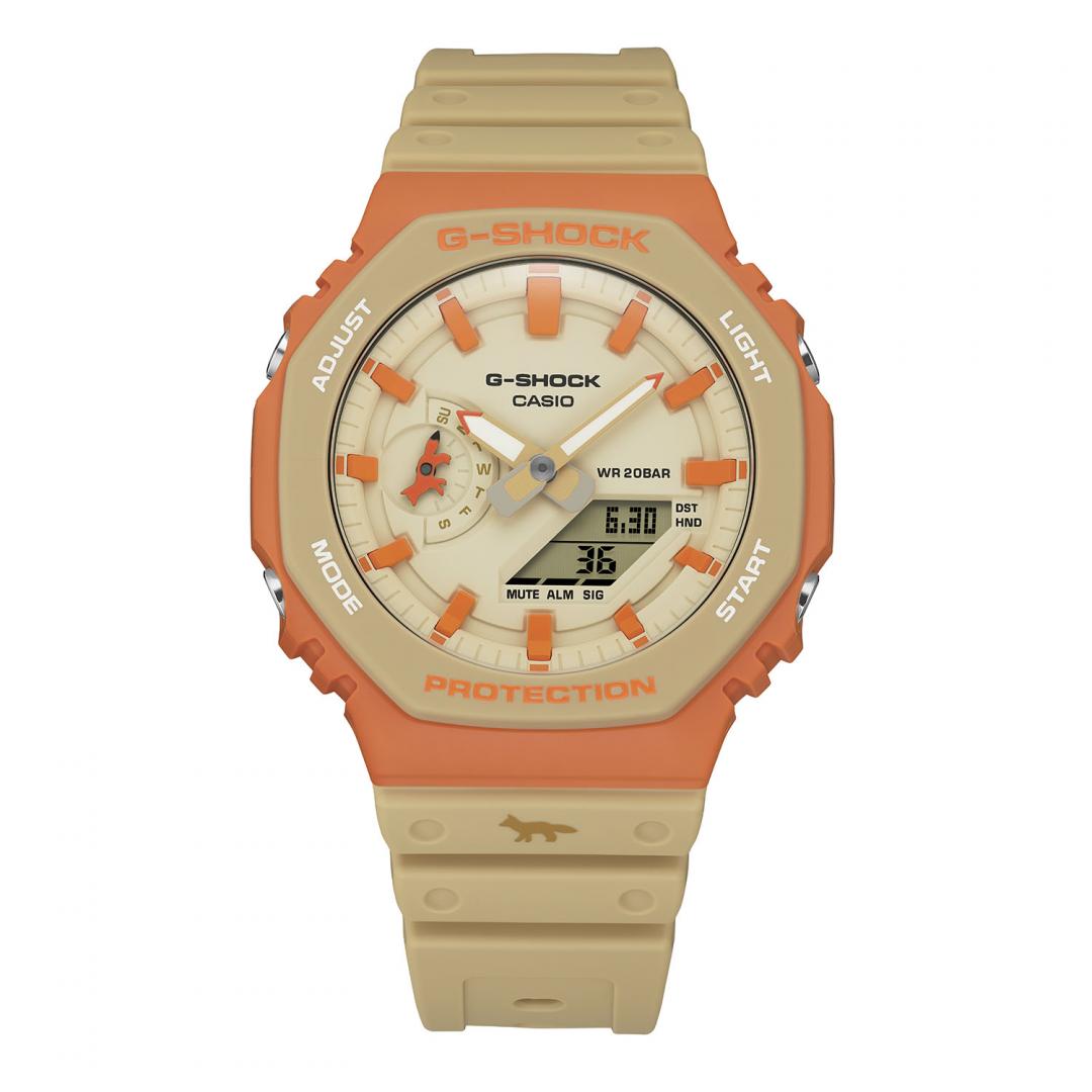 G-SHOCK與Maison Kitsuné推出全新聯名腕錶GA-2110MK-5A，7,200元。(G-SHOCK提供，以下同)