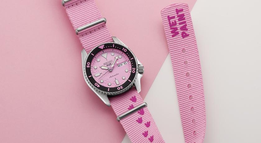 SEIKO 5 Sports粉紅錶盤超吸睛!全錶藏驚喜 萬元初入手人氣動漫角色