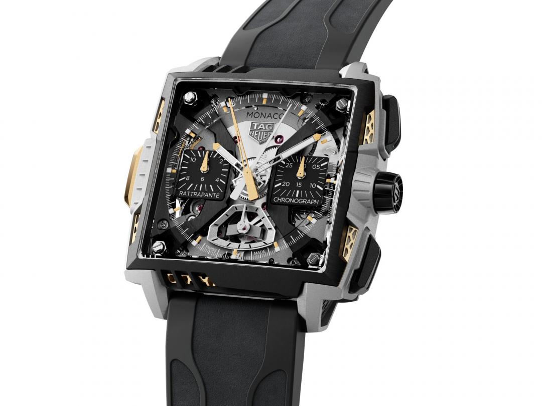 TAG Heuer Monaco雙追針計時腕錶Air 1限量版，搭載Calibre TH81-00自動上鍊追針計時機芯，6,200,000元，全球限量30只。