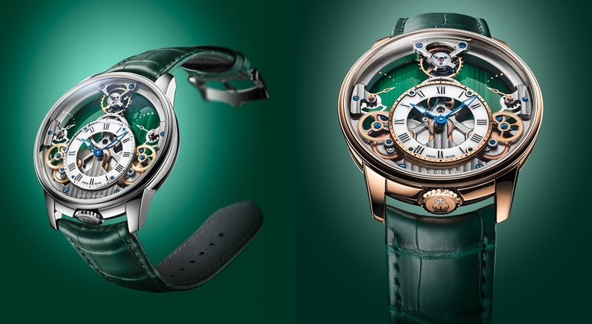 孔雀石躍上錶盤撐起時間建築！Arnold & Son Time Pyramid奢華再進化